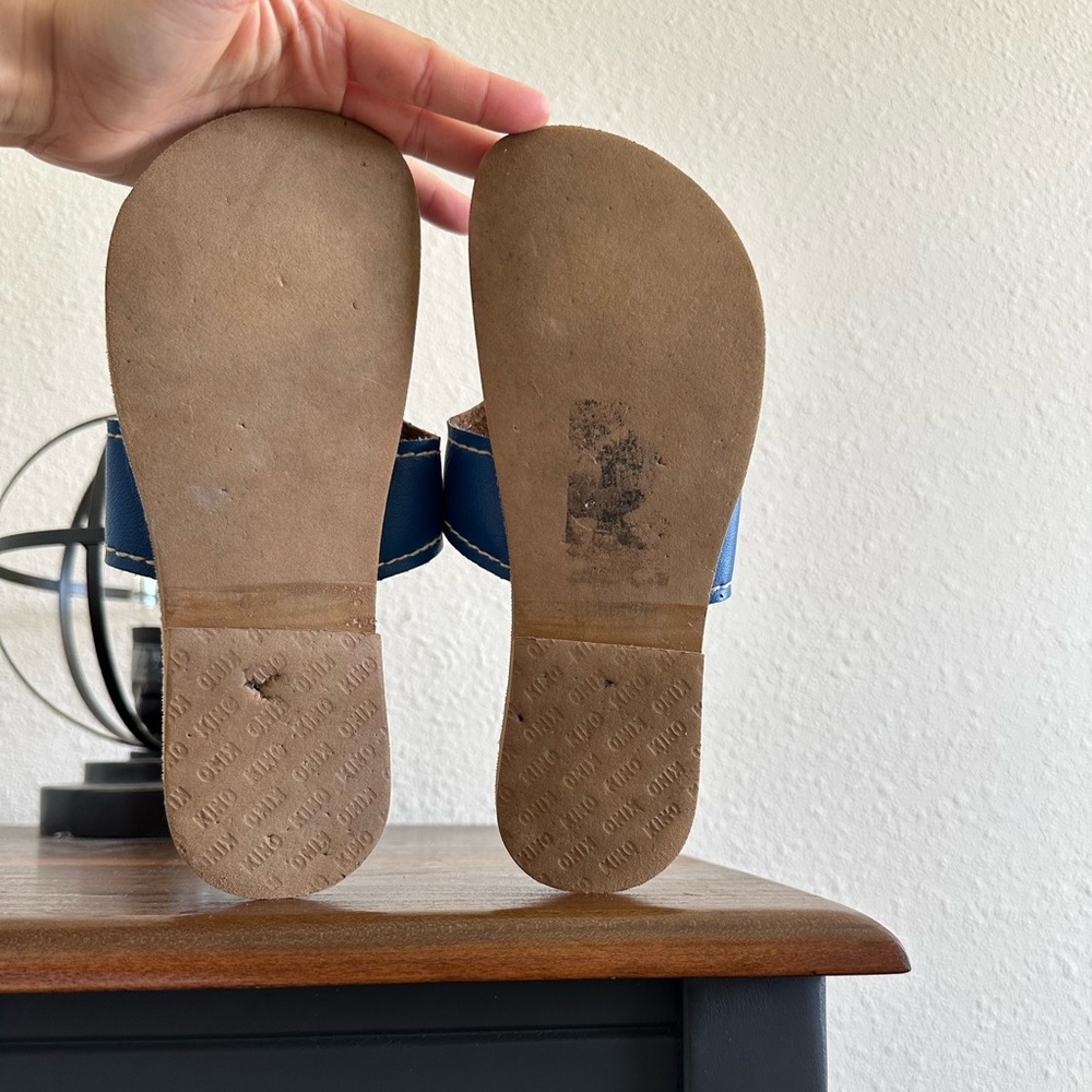 Blue Kino Leather Sandals - Picture 2 of 2
